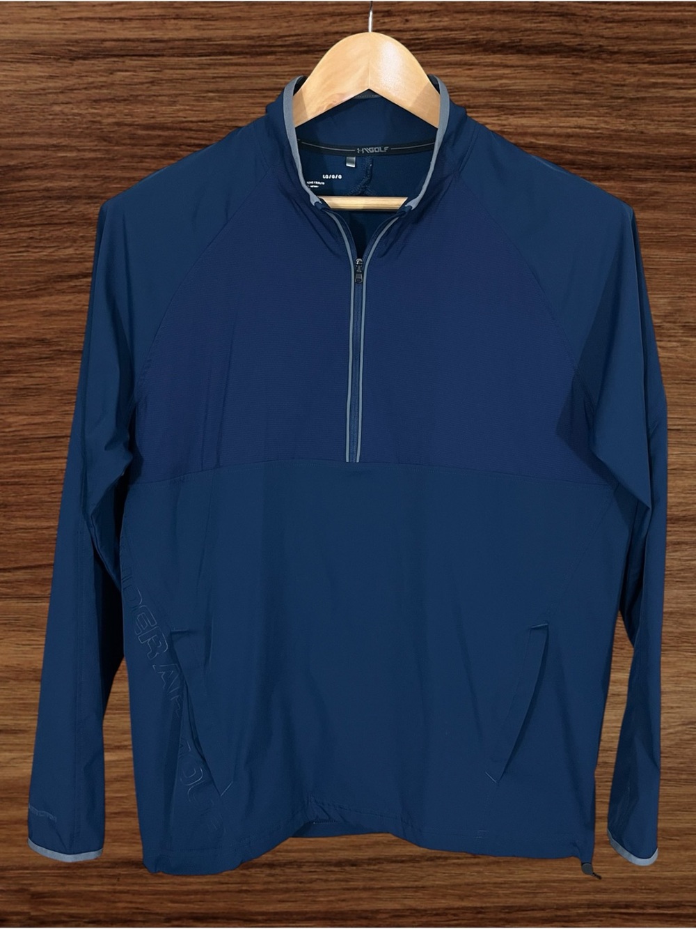 Under Armour Golf Men’s Navy Blue 1/2 Zip Windreaker Pullover Size Large